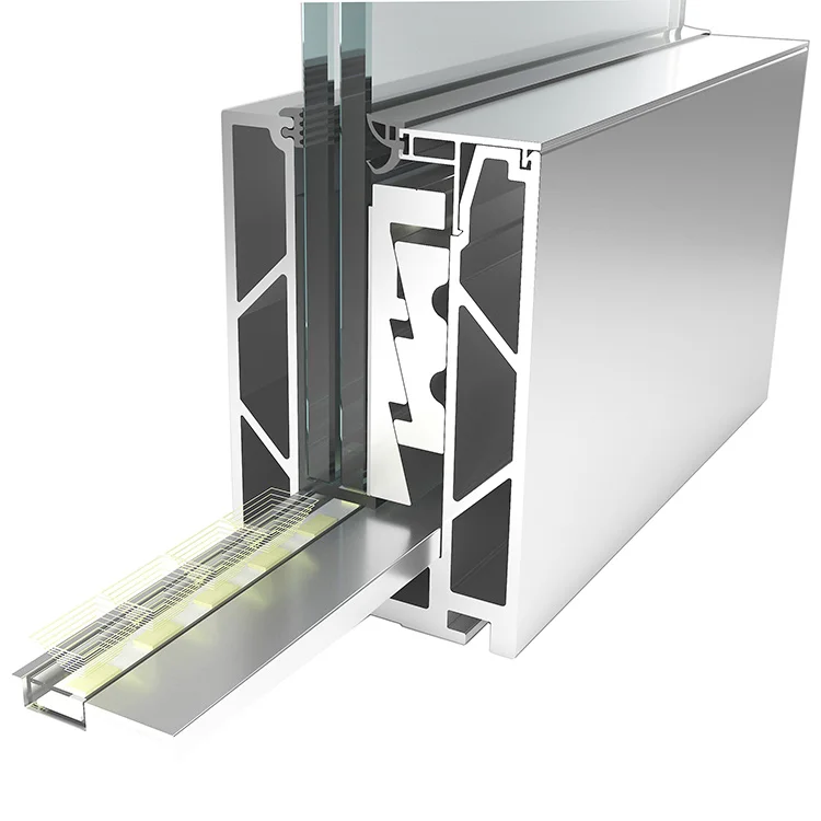 2024 latest design with LED light strip aluminum glass railing