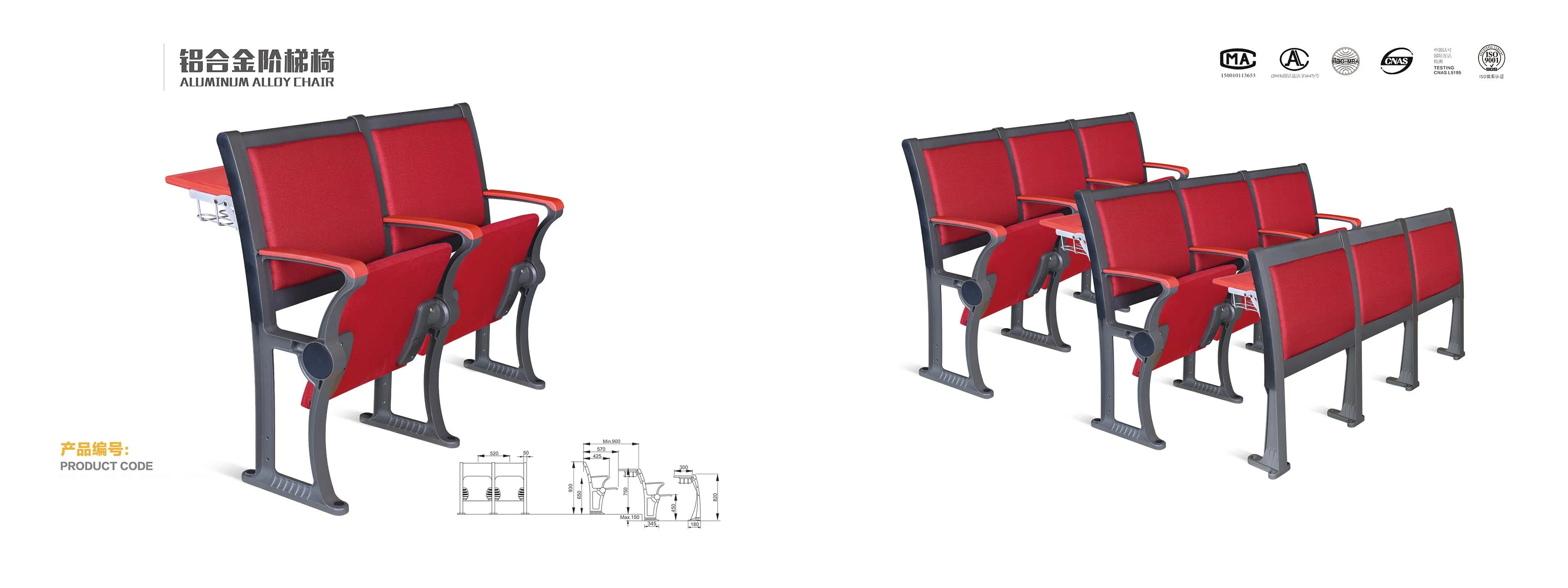 Modern Design Foldable Plywood University Lecture Hall Table and Chair College Furniture