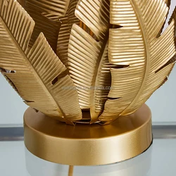 new design bedside table lamp palm leaf metal table lamp modern table lamp