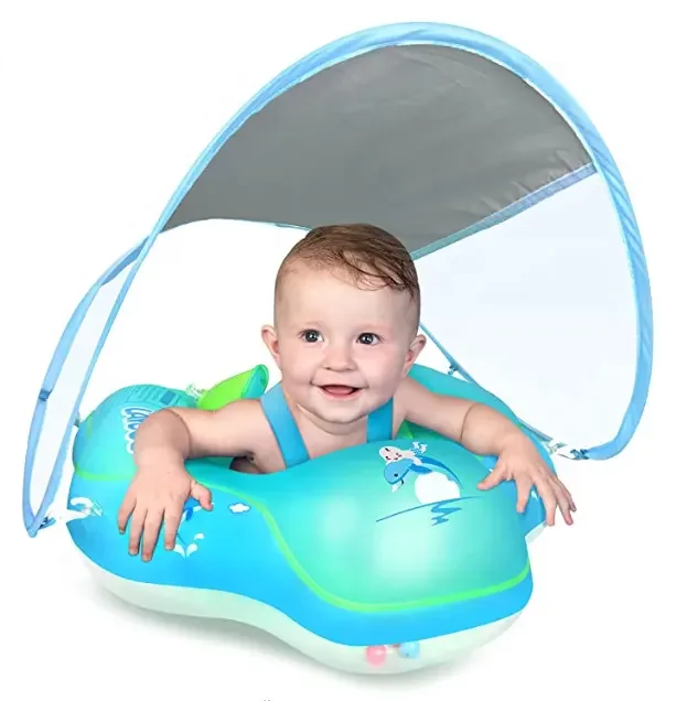 Flotadores Para Bebes Inflatable Baby Swim Float Children Waist Ring Inflatable Pool Float With Awning For 3 Months To 6 Years