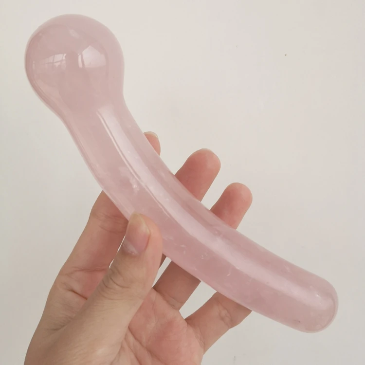  Wholesale natural pink crystal massage stick magic wand