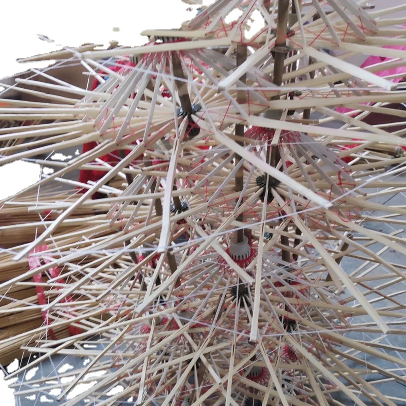  wholesale 84cm/33in semi -hand products with accessories bamboo umbrella