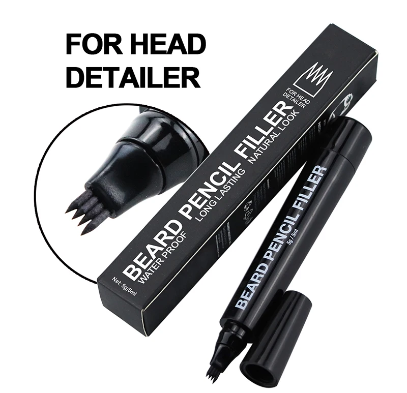 Water Proof Long Lasting Pacinos Patchy Retractable beard brush Beard Care And Hairline Filler Kit Mens Beard Pencil Filler Pen