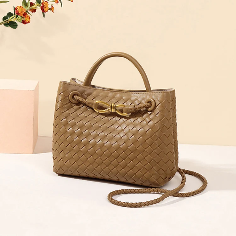Supplier Wholesale 2024 new Fashion ladies Large hand bag PU Leather Woven Crossbody shoulder bags for women