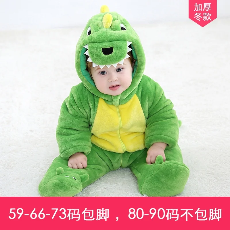 Wholesale thicken flannel tiger kigurumi costume baby clothes kids animal kigurumi winter warm longsleeve baby rompers jumpsuit