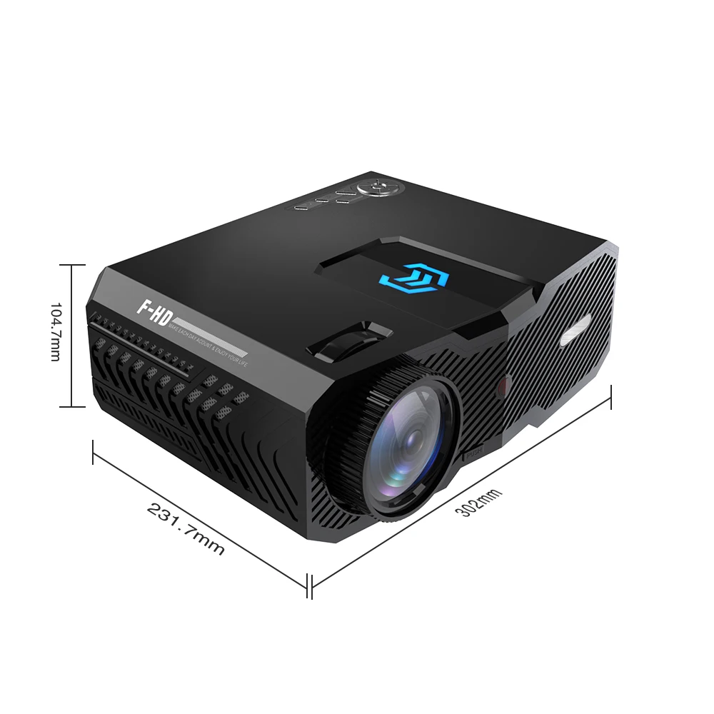 
2020 latest 3D 4K projector 1080p DLP smartphone Android Mini led WiFi projector mirror business light speaker focus 
