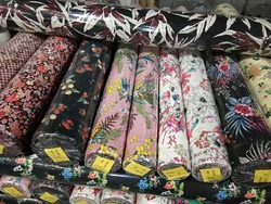 Wholesale Custom 100% Printed Viscose Rayon Fabric,Woven Technics Bright Color Digital Printed Rayon Fabric