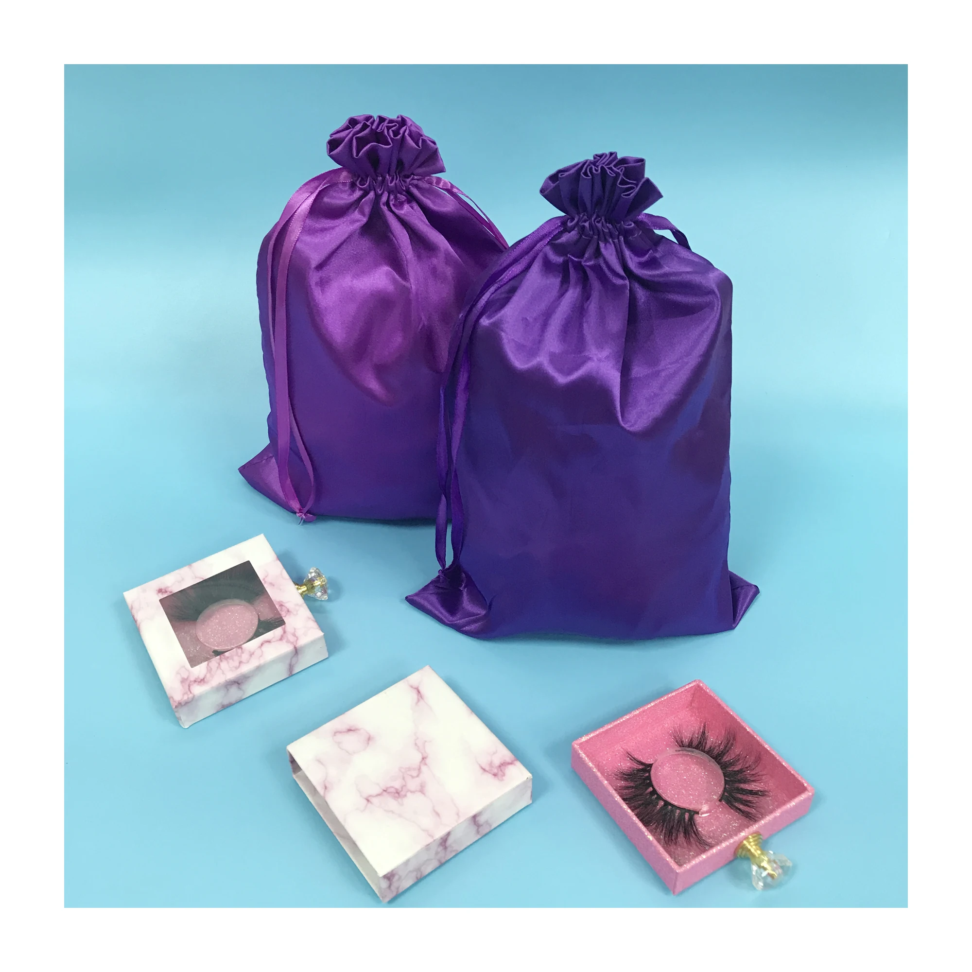 free logo custom shoe hair boxes with logo and silk bag for 100% human hair