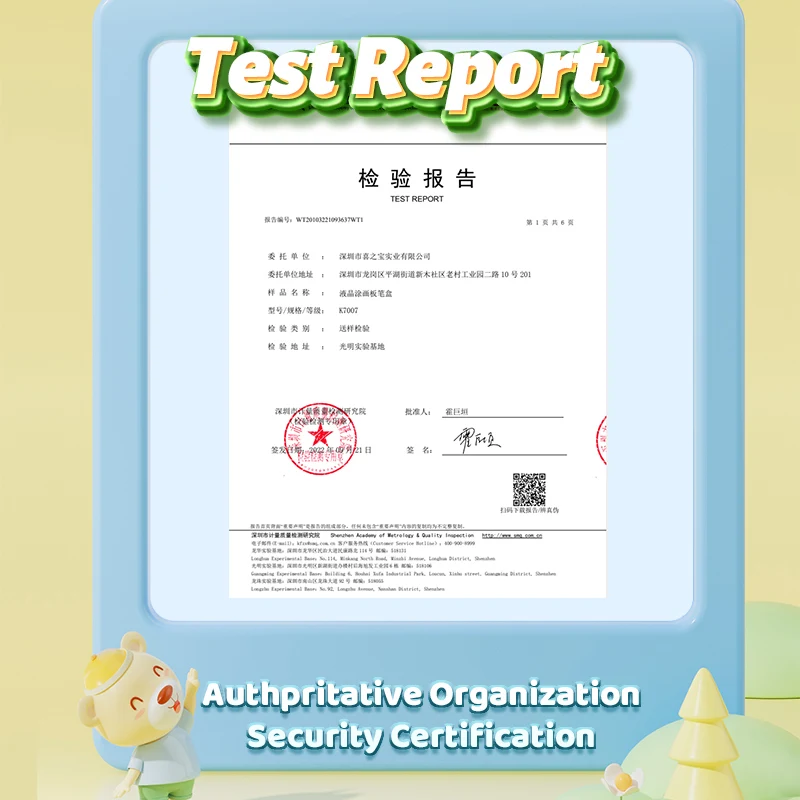 Customized Pen Storage Box Print Cute Cartoon Stationery Box Large Capacity Pencil Case with 7 Inch Lcd Drawing Board