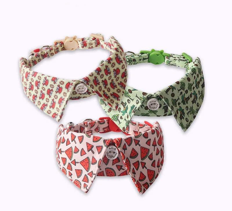 Kingtale classic Dog Collar comfortable Silk Dog Collar with Detachable Bow Tie for Puppy and Cat