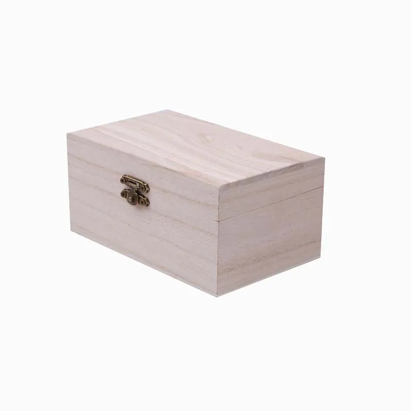 Stock Solid Wood Box Custom Logo Gift Box Packaging With Lock Household Wooden Storage Box