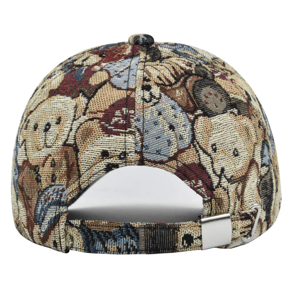 New Hot Sale Designer Fashion Sports Hats Wholesale Cartoon Cute Bear Print Flat Baseball Cap