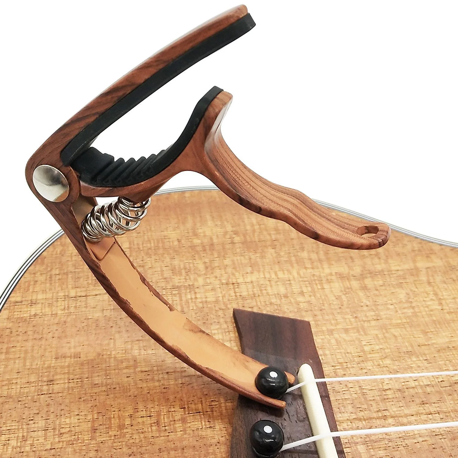 hot selling dark wood grain classic guitar capo for guitar lover