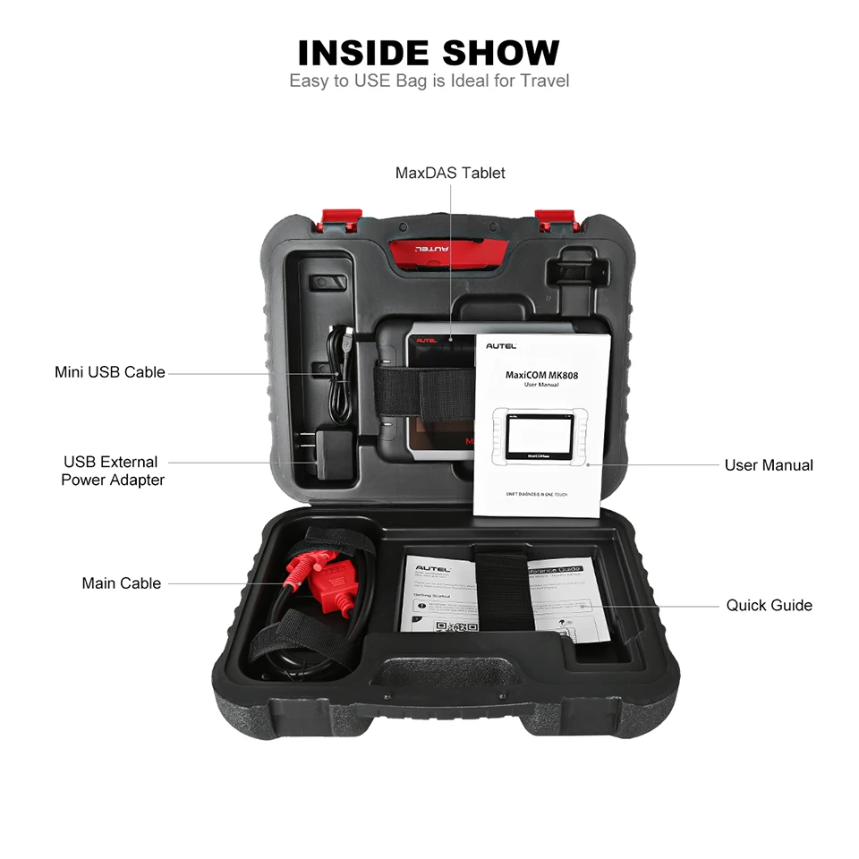professional Autel MK808 808 MaxiCOM MK808TS OBD2 diagnostic tool full system car diagnsis scanner machine