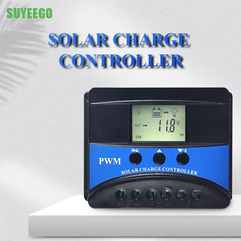 SUYEEGO 12v 24v 10A 20A 30A PWM Solar DC Charging Controller Photovoltaic Street Lamp Monitoring Controllers