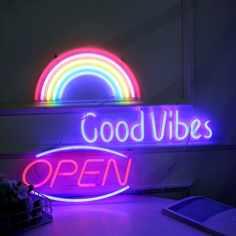 
2020 new product neon tube sign lighting USB decorative acrylic led neon light back panel custom wall light lamp led tube 