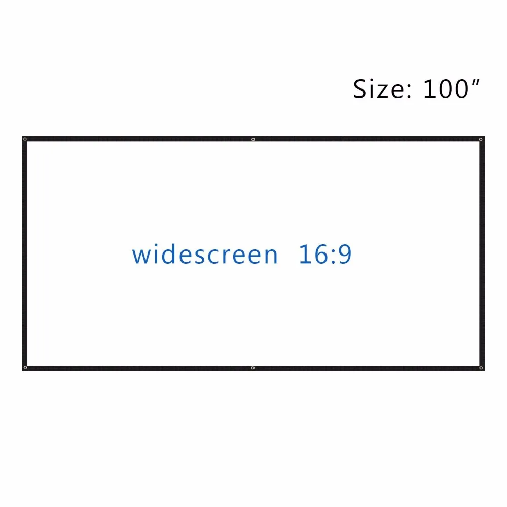100 inch projector screen High-definition Screen Portable White Curtain proyector screen 16:9