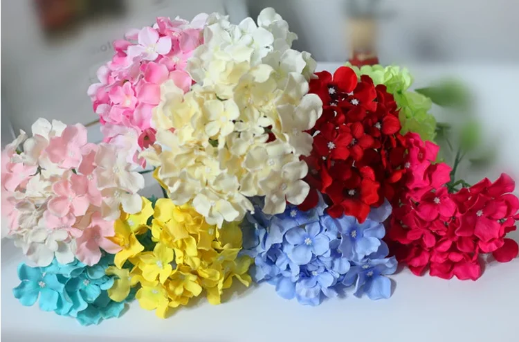 Wholesale 22colors hydrangea artificial flowers for wedding decoration