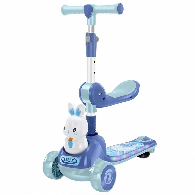 Fashionable Electric 3-Wheeled Push Foot Step Scooter for Kids Plastic Baby Riding on Scooter