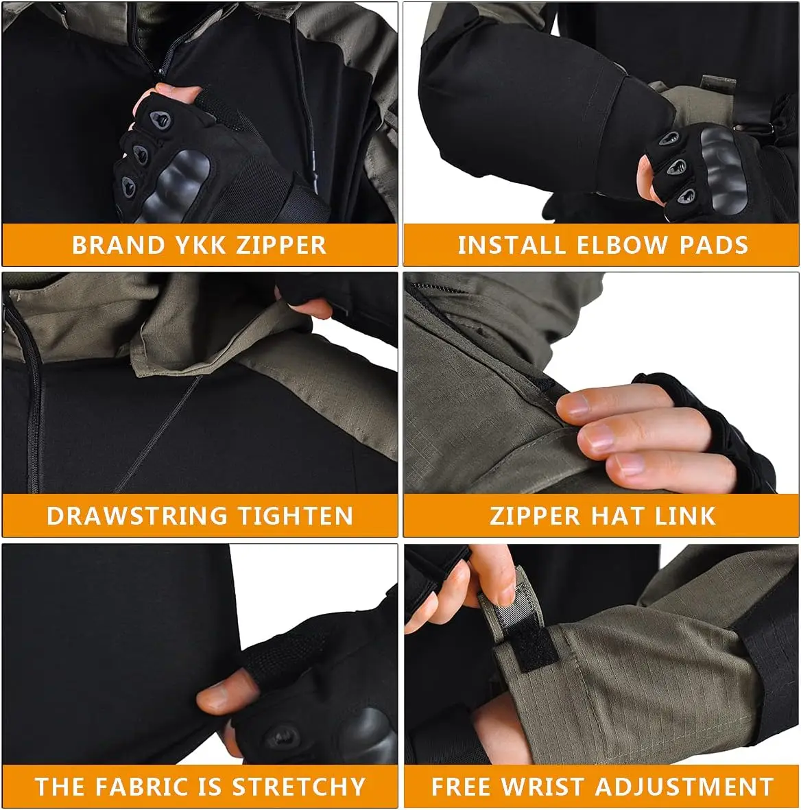 HCSF airsoft tactical uniform Protective Camouflage Suit with Frog Hood Formal Training Shirt Pants Breathable Canvas Fabric