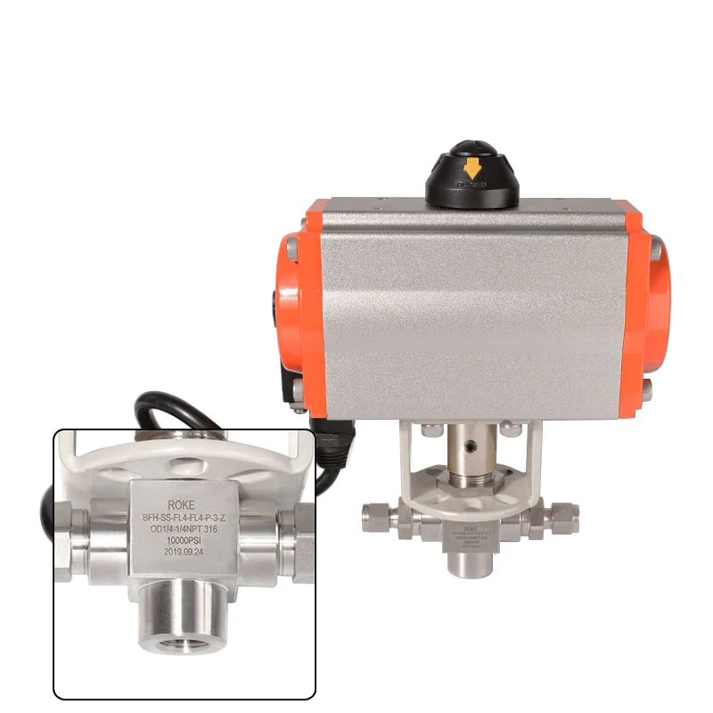 Stainless Steel Pneumatic Trunnion Ball Valve with Explosion Proof Coil Instrument Pneumatic Ball Valve