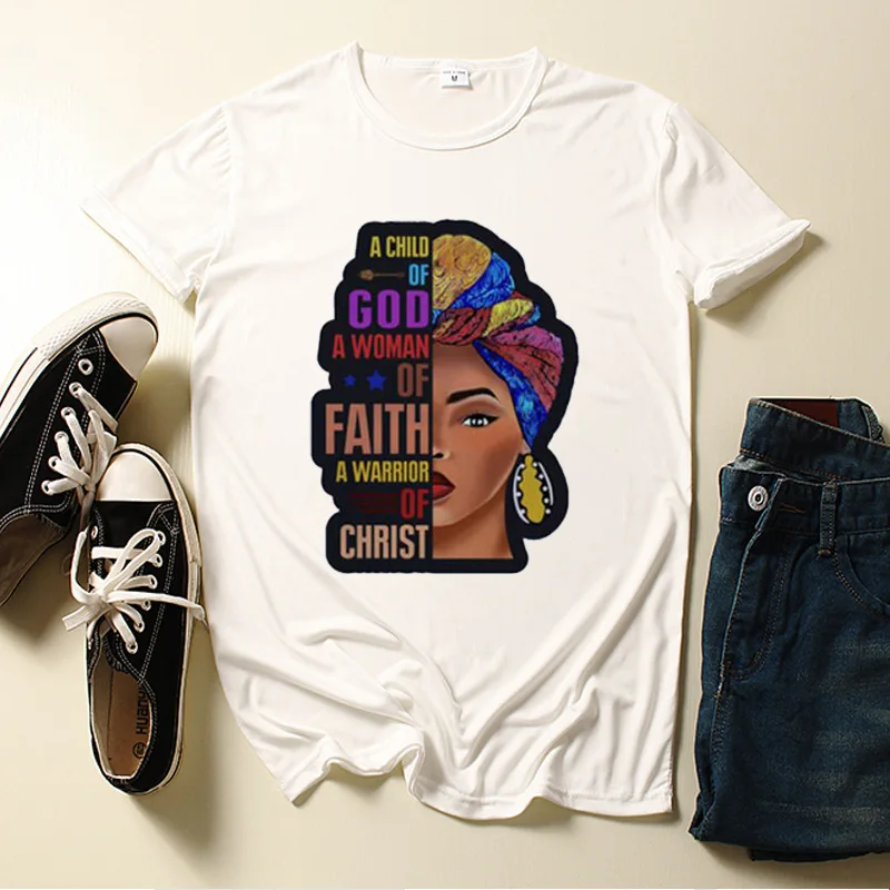 Top De Mujer Fashion Funny Personnalised African Black Girl History Month Tees Female Melanin 100 Polyester T Shirts Ladies Tops