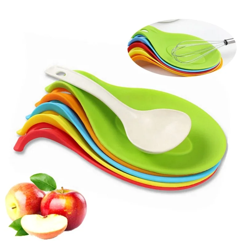 Heat Resistant Silicone Spoon Rest Non-stick Kitchen Utensil Spatula Holder