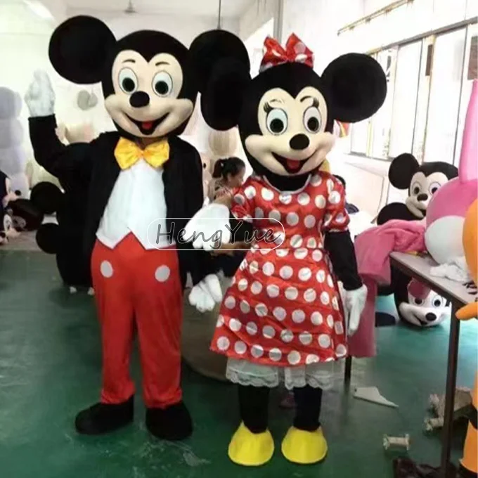 Popular Mickey Minnie Mascot Costume Mouse Fancy Cartoon Walking Character Costumes Cosplay Party Christmas Dress For Adult
