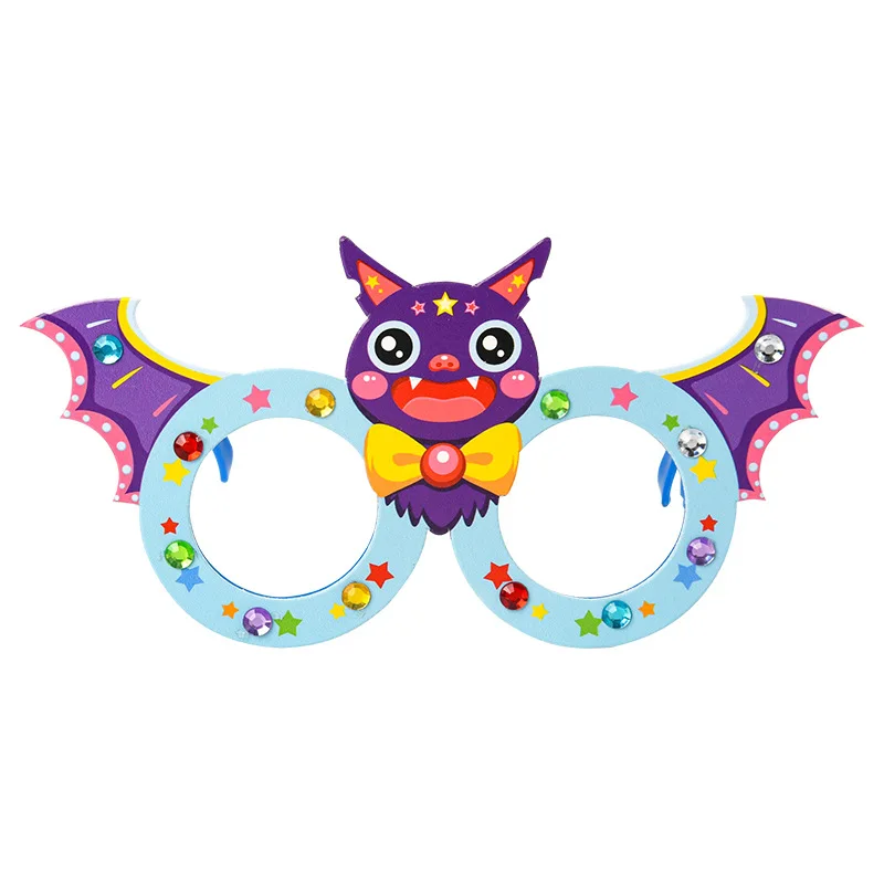 Halloween handmade diy cartoon glasses children creative paste making dress up props kindergarten handmade materials