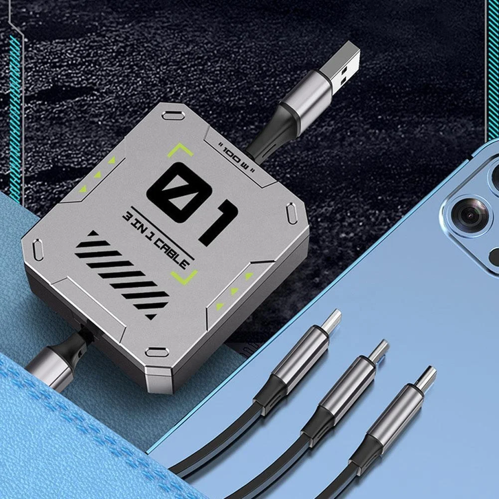 3 in 1 Multi USB Phone fast Charging and data Cable for iPhone and android