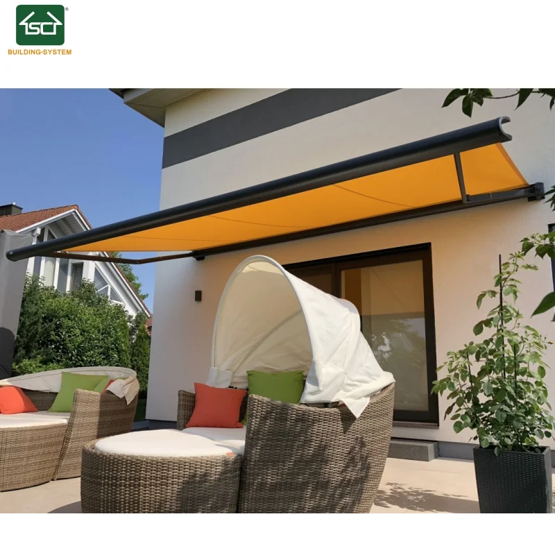 CE Approved wall mounted Custom Electric Retractable Outdoor Awnings Customizable Electric Retractable Awning
