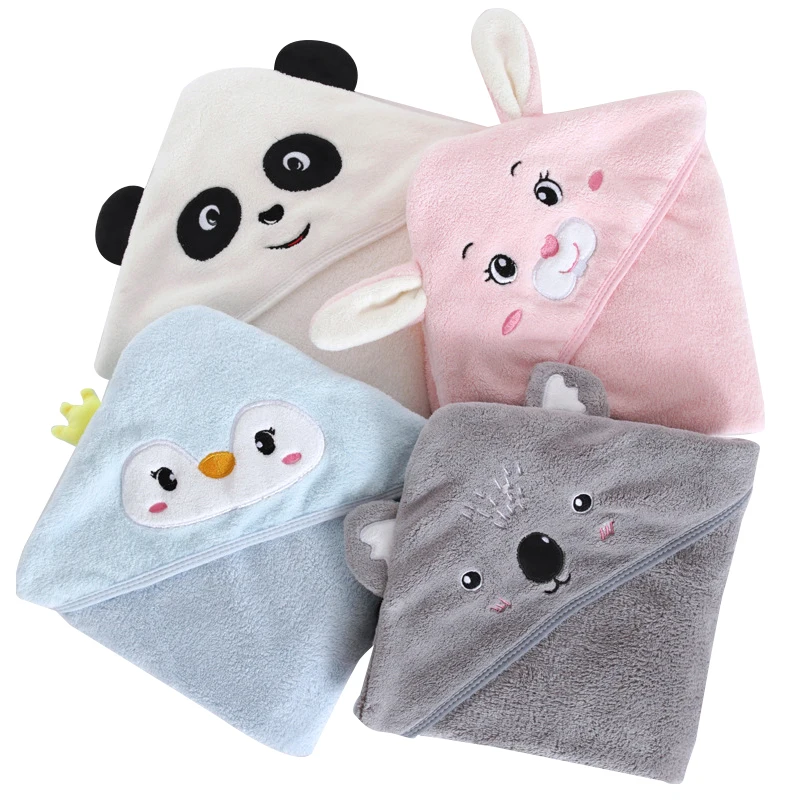 Kids girls animal towel hooded poncho baby kids bear children custom toddler hooded towel fleece baby bath towel