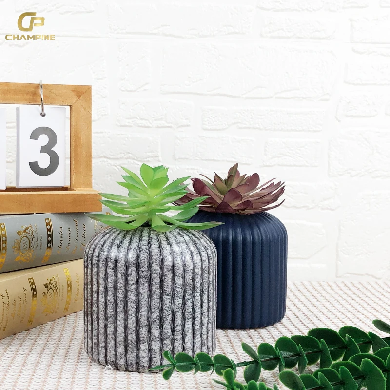 Nordic style unique design Marble grain Ceramic Vase Greenery Plant Pots Home Decor Flower Pots & Planters