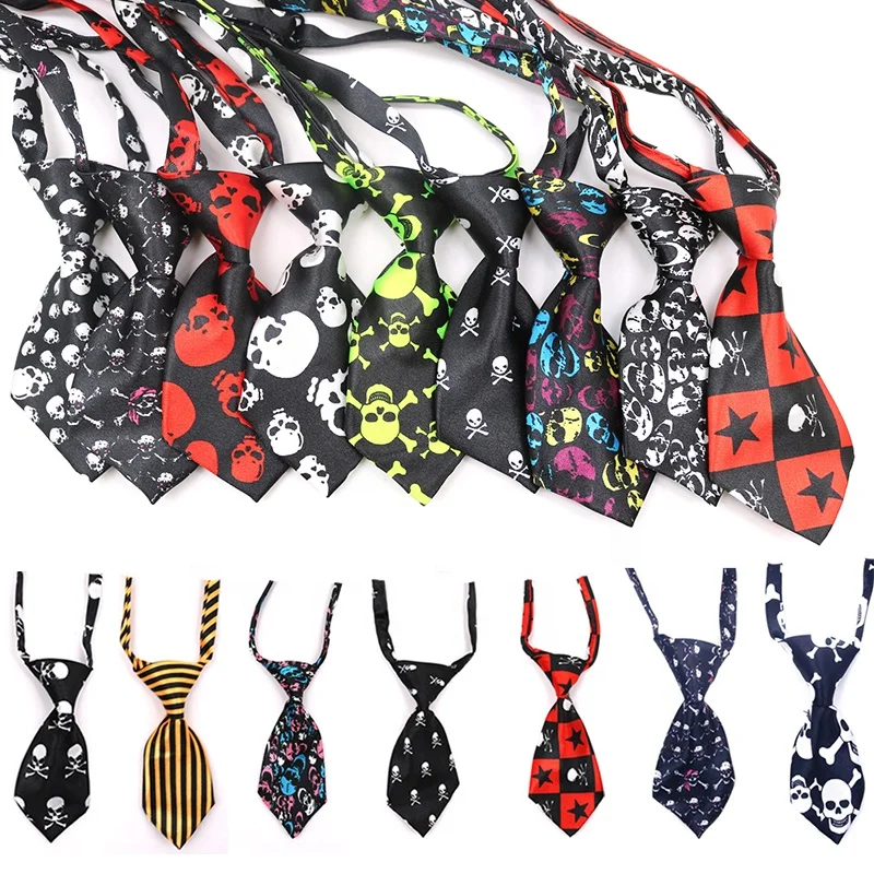 New Arrival Adjustable Cat & Dog Necklace Fashion Holiday Skull Head Print Bandana in Cute Cartoon Style for Halloween