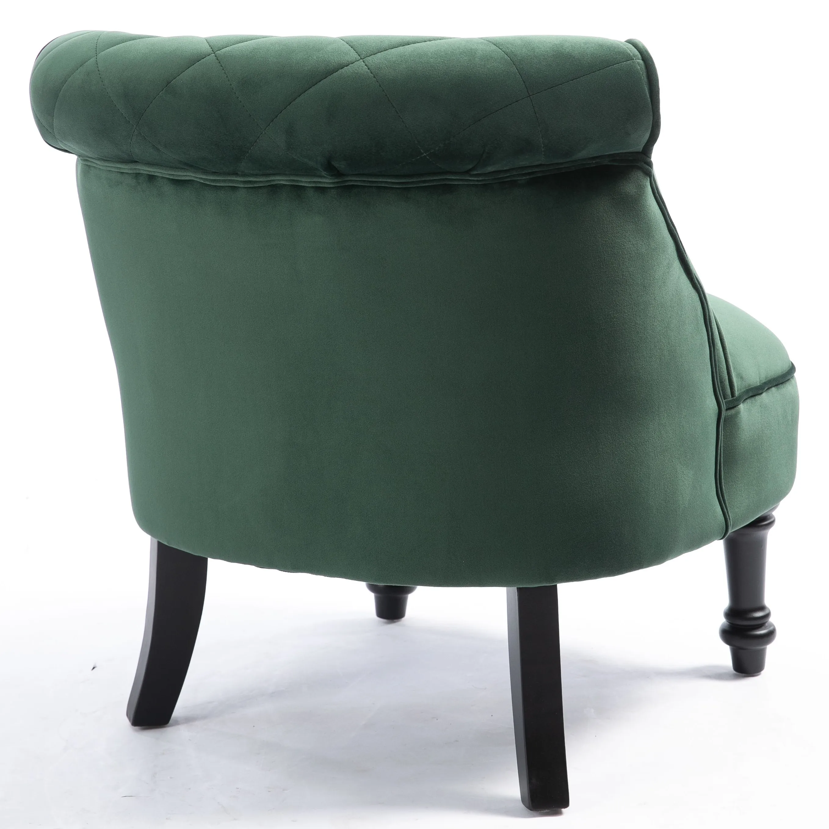 Classic Green Velvet Upholstered Solid Wood Living Room Accent Chair