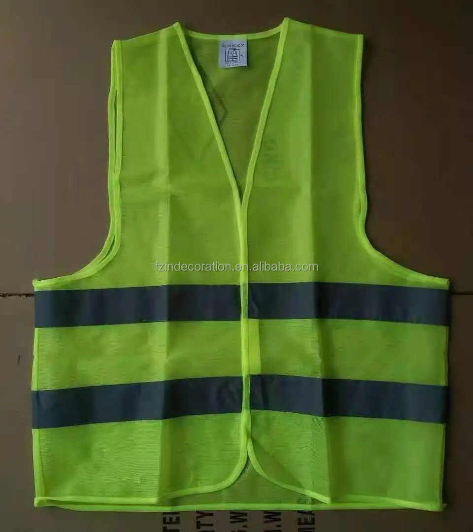 wholesale Traffic Work Construction Safety Mesh Vest With Fluorescent Yellow Safety Reflective Vest With Pockets