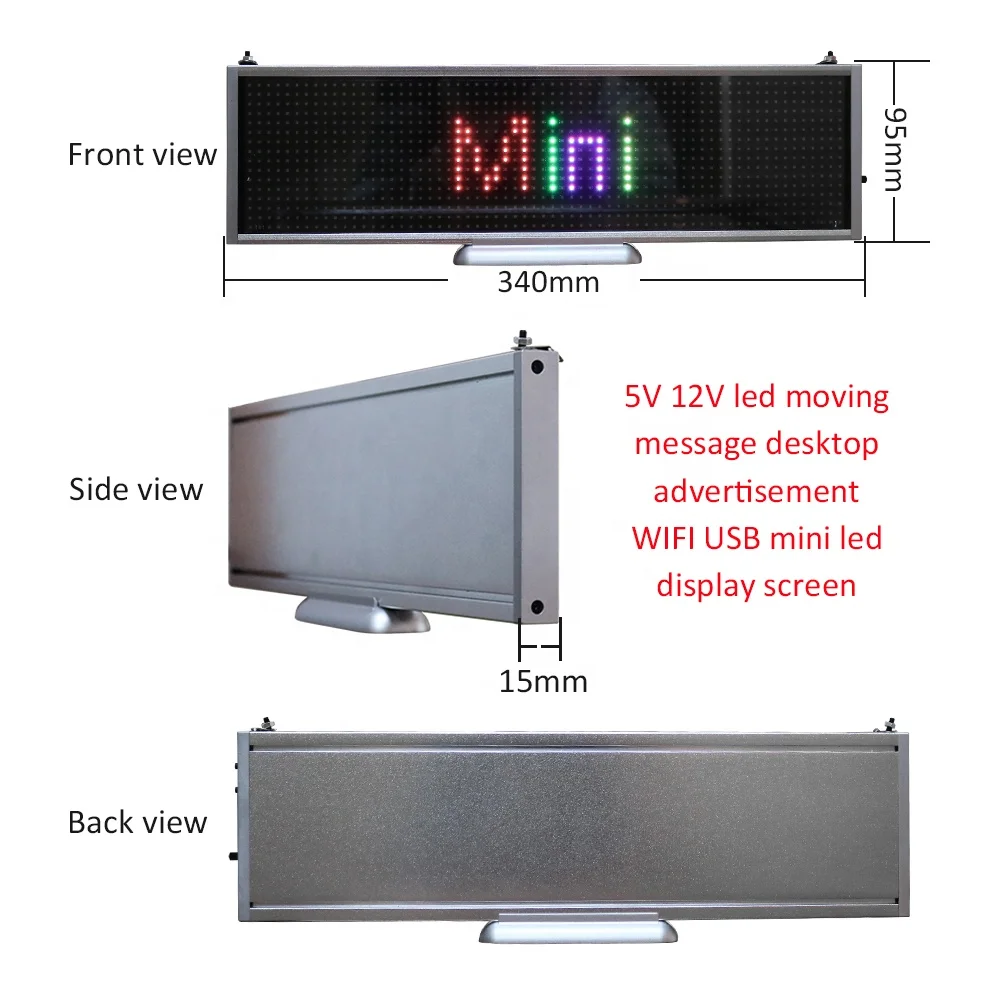  5V ~ 30v led движущееся сообщение Настольный рекламный WIFI USB мини светодиодный