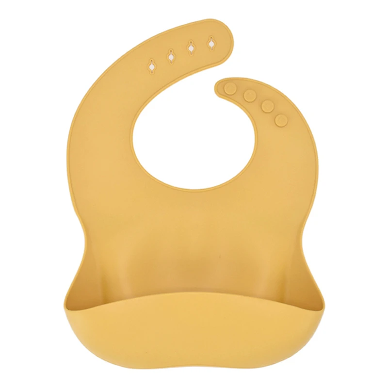 Wholesale Babies Feeding Accessories Customized Packaging Soft Silicone Baby Bib With Food Catcher
