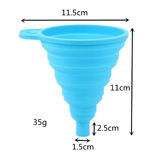 Best Selling Kitchen Funnel Tool Heat Resistant Food Grade Foldable Oil Funnel Silicone Funnel For Liquid Kitchen gadgets tools
