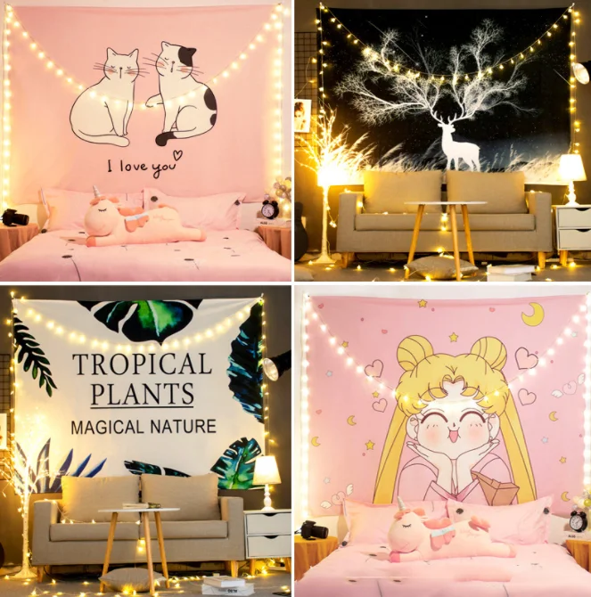 Popular Bedroom Wall Decoration Background Cloth Multi Design Party Decorations