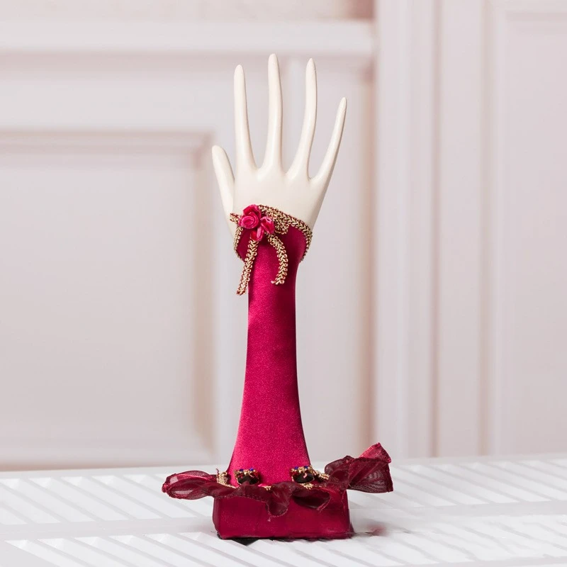 Red party dressed queen mannequin jewelry display stand necklace and earring holder