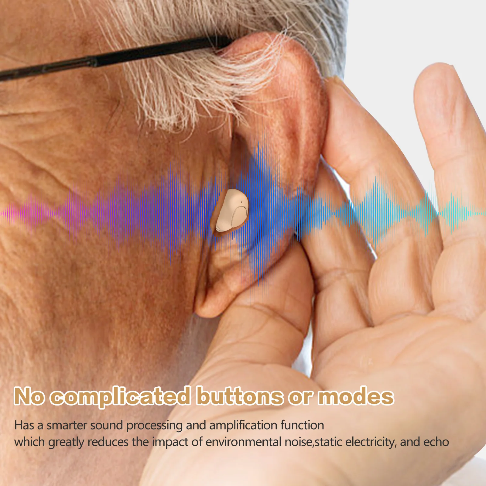 Rechargeable Invisible Sound Amplifier Portable Deaf Elderly Wireless Noise Cancellation Digital Hearing Aids