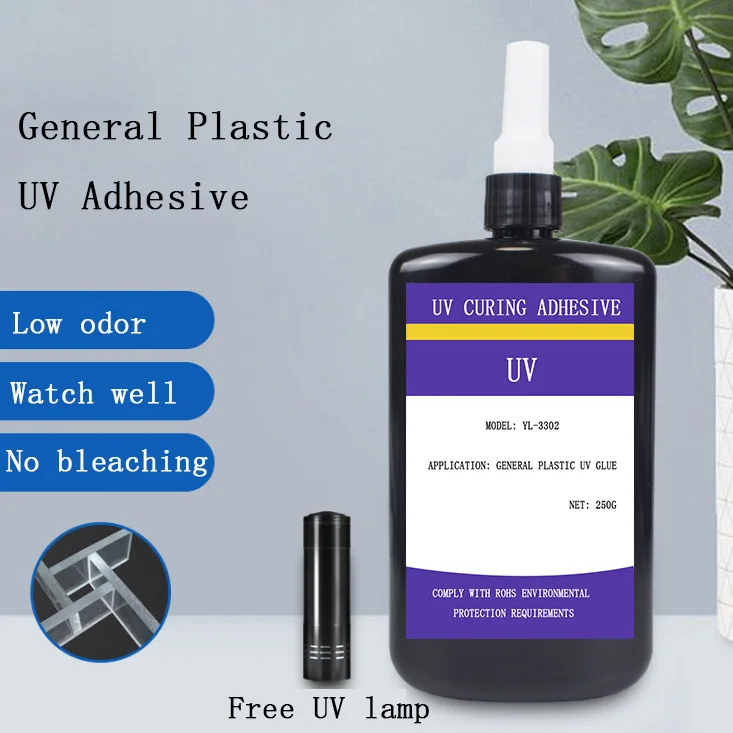 No Trace Strong Quick Dry Pcb/Pc/Pvc/Abs/Ps Curable Liquid Trophy Adhesive Uv Glue For Acrylic