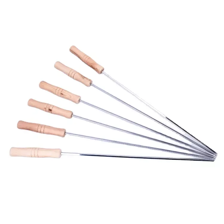 Wholesale Customized easily cleaned bbq skewers disposable flat bbq skewers skewers sticks for grill