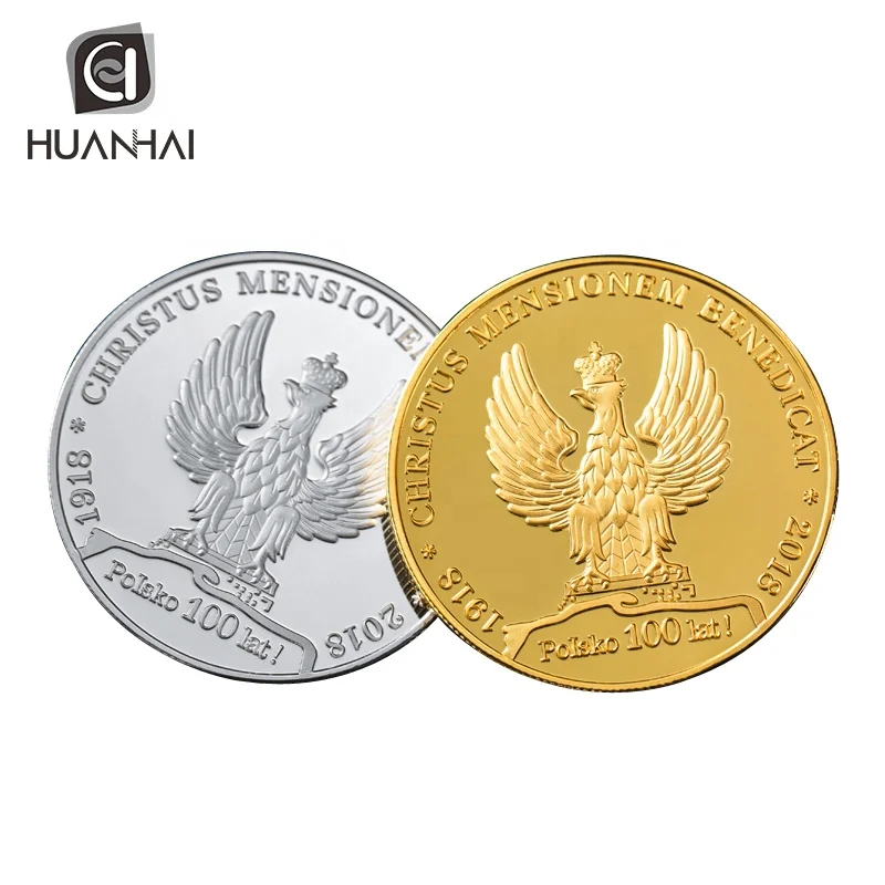 brass hydraulic 3D embossed logo silver gold metal award coin custom