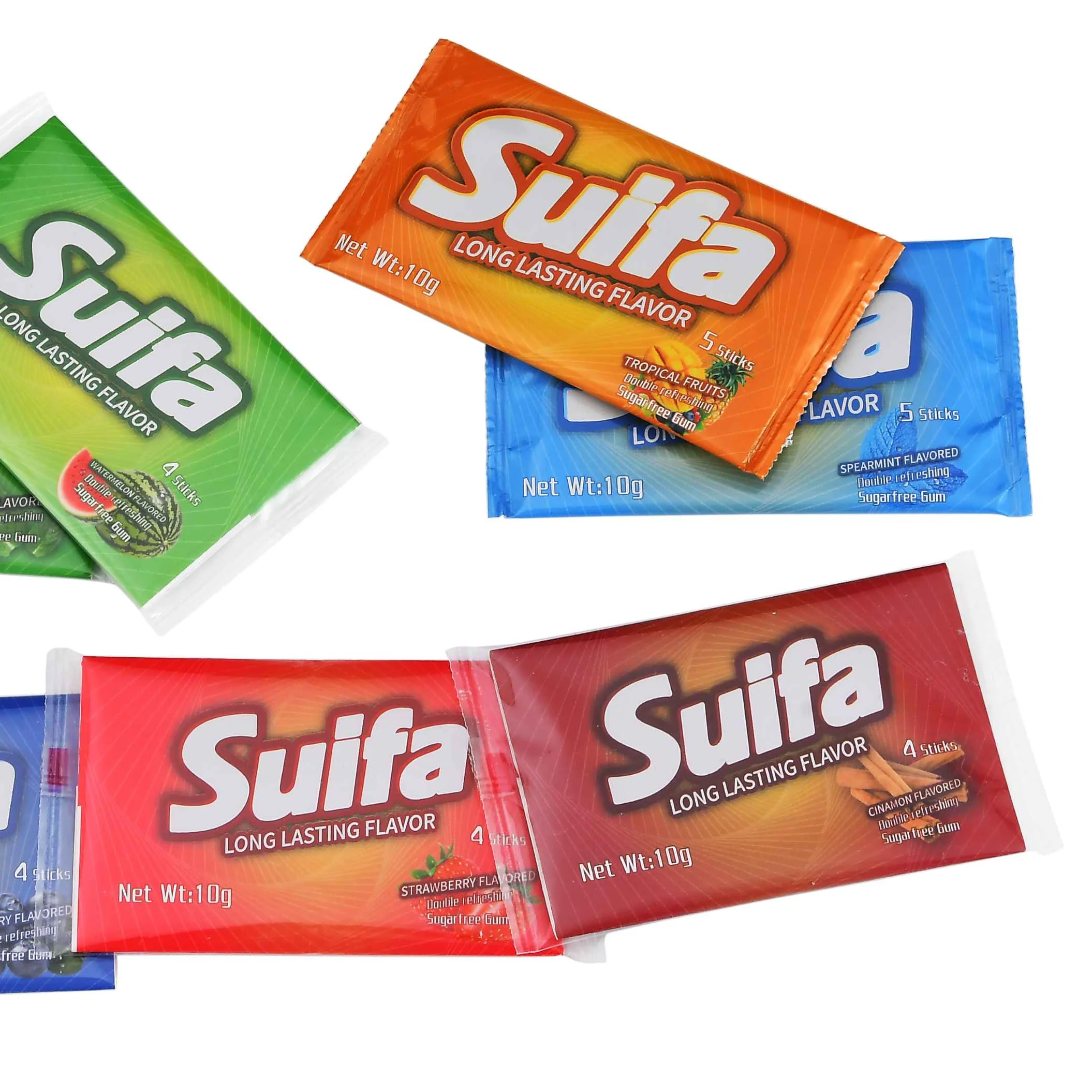 Envelope packaging sticks cinnamon flavor cool mint xylitol chewing gum