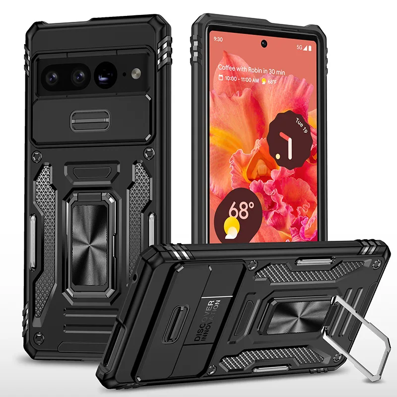 Mobile Phone Case Heavy Duty Hybrid 2 In 1 Armor Kickstand Phone Case For Google Pixe 7 Pro Ring Holder Back Cover