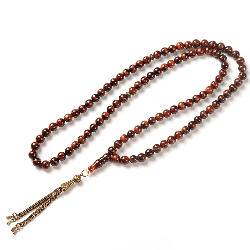 YS258 Blue Prayer Beads Islamic Allah Genuine Quran Hajj Luxury Rosary Jerusalem Jade Tasbeeh Muslim