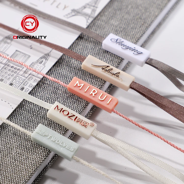 Brand Garment Plastic String Lock Sealcustom Logo Cabinet Black Hang String