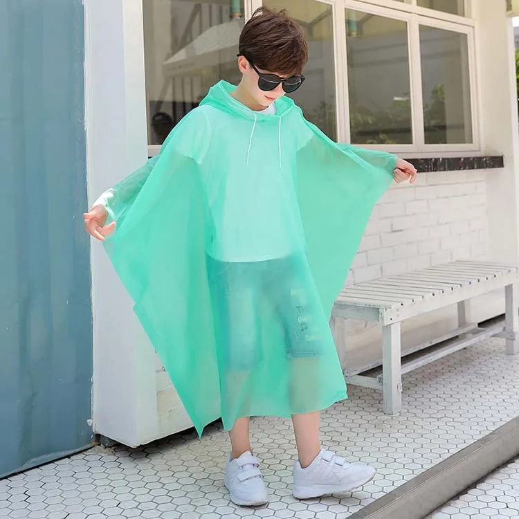 Factory wholesale disposable outdoor hiking children raincoat thickened fashion cloak poncho